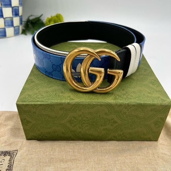 Unisex Gucci X Adidas leather  belt size 90 cm/36 inches made in Italy - Picture 2 of 8